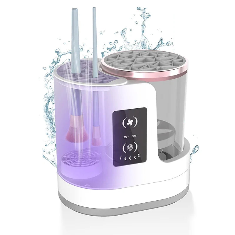 Exclusive Rechargeable Makeup Brush Cleaner – Automatic Cleaning & Drying Stand