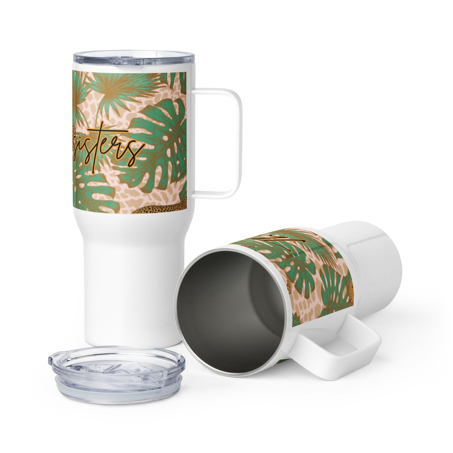 The beauty sisters Premium Travel Mug with Handle – Safari Edition