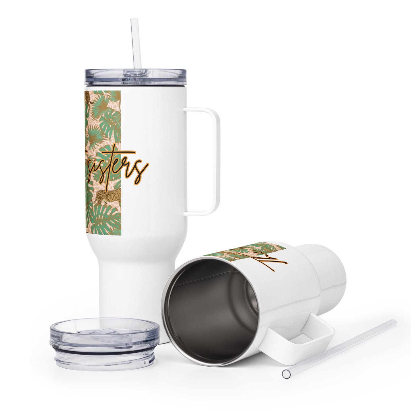 The beauty sisters Premium Travel Mug with Handle – Safari Edition